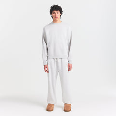 FLEECE LOUNGE MENS RELAXED HIGH CREWNECK | LIGHT HEATHER GREY