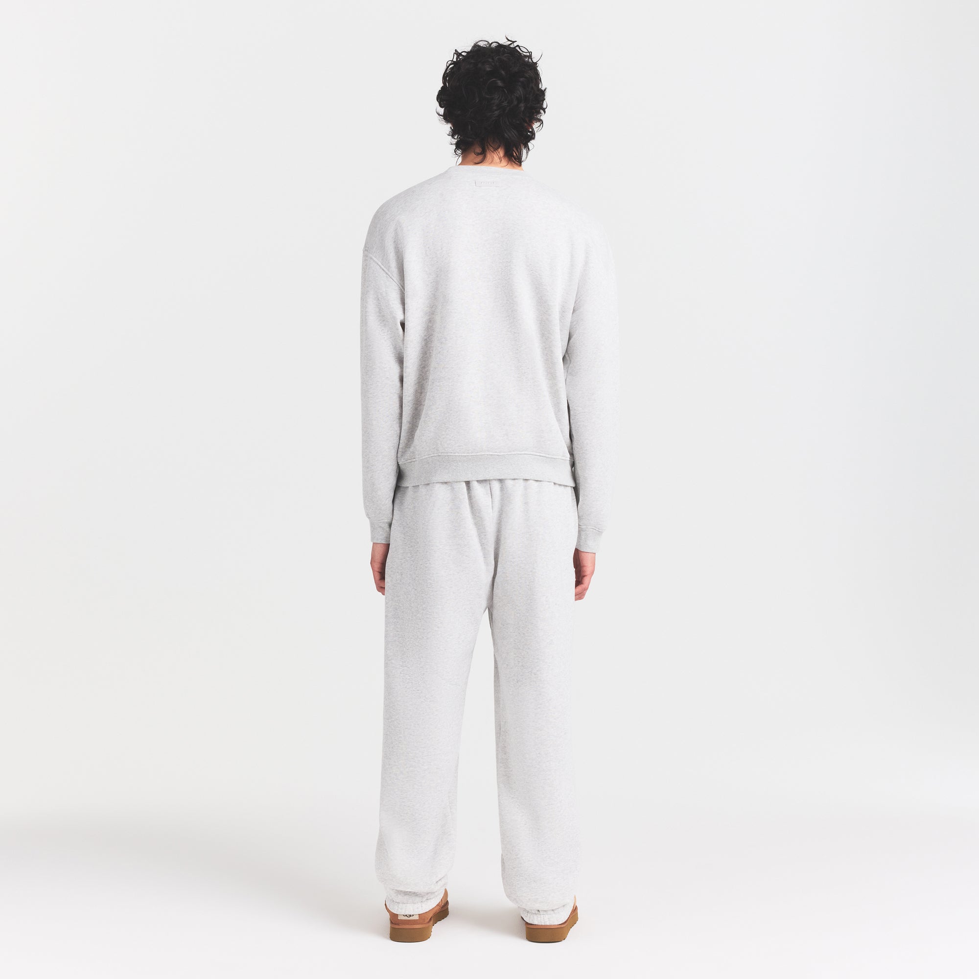 FLEECE LOUNGE MENS RELAXED HIGH CREWNECK | LIGHT HEATHER GREY