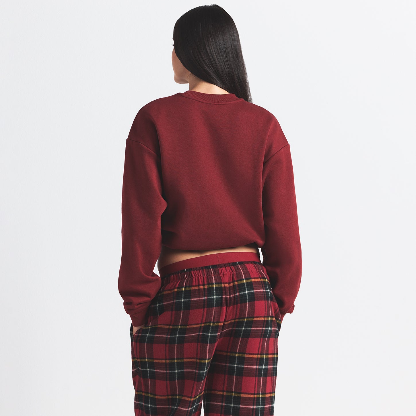 COTTON FLEECE CLASSIC CREWNECK | MERLOT