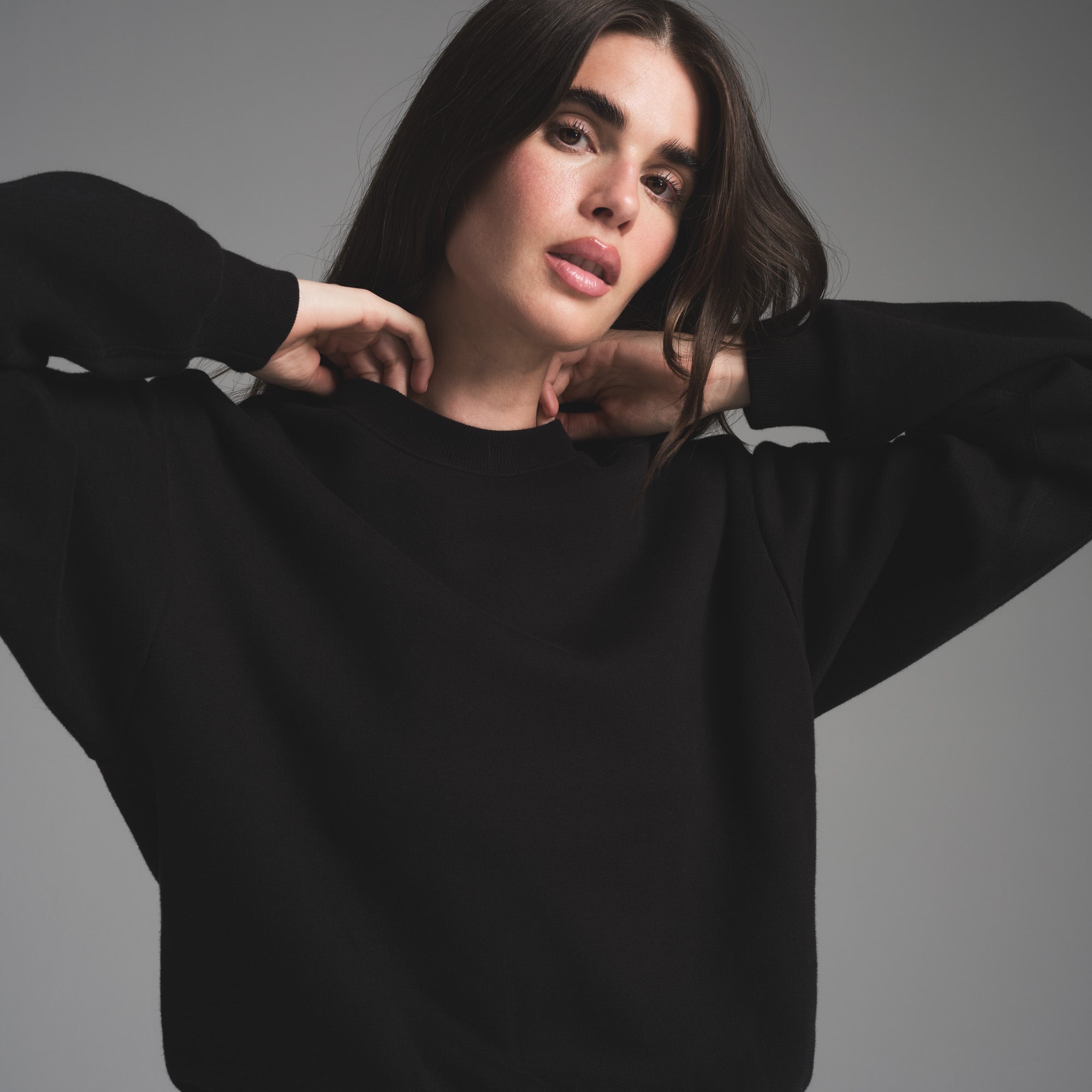 COTTON FLEECE CLASSIC CREWNECK | ONYX