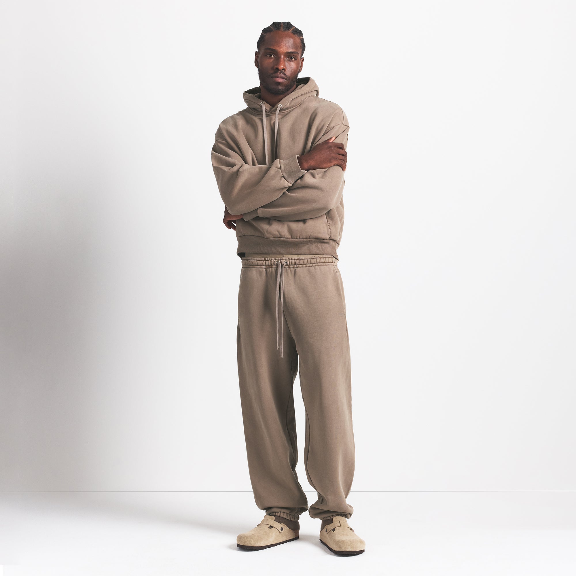 HEAVYWEIGHT FLEECE MENS HOODIE | TRUFFLE