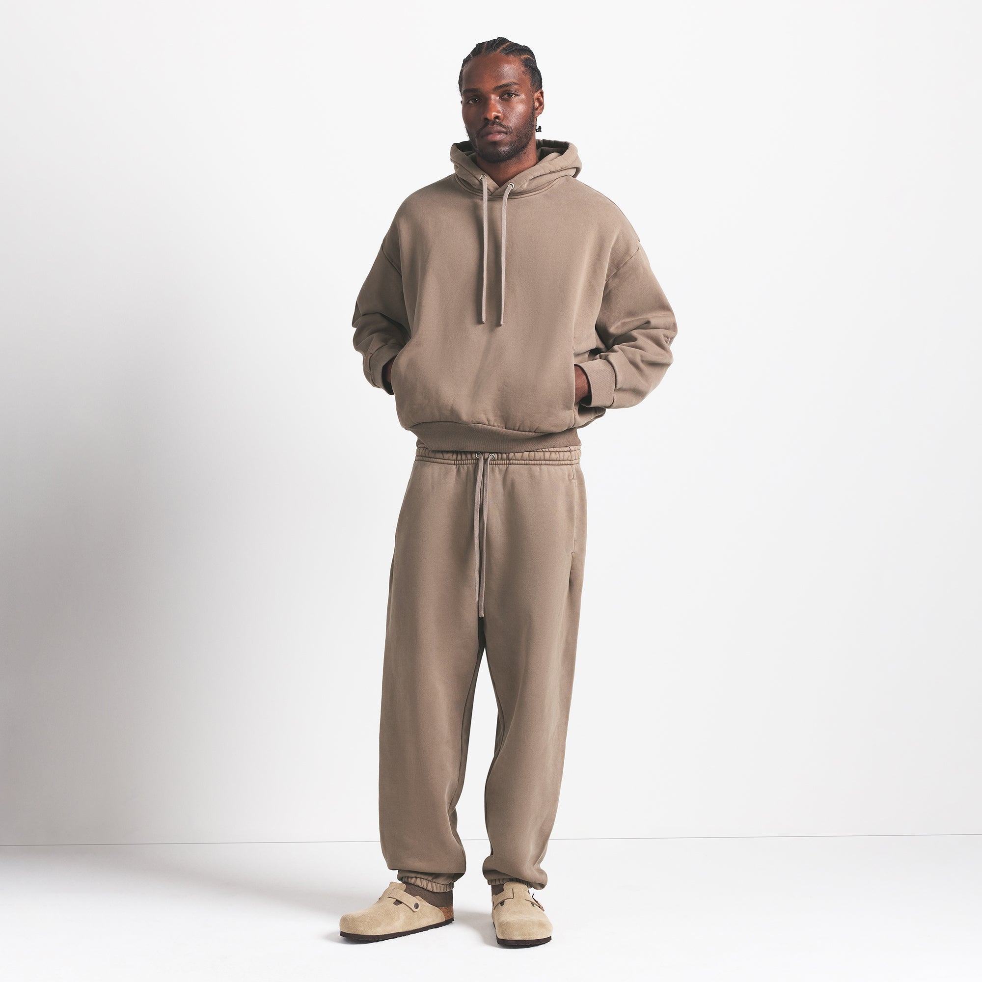HEAVYWEIGHT FLEECE MENS HOODIE | TRUFFLE