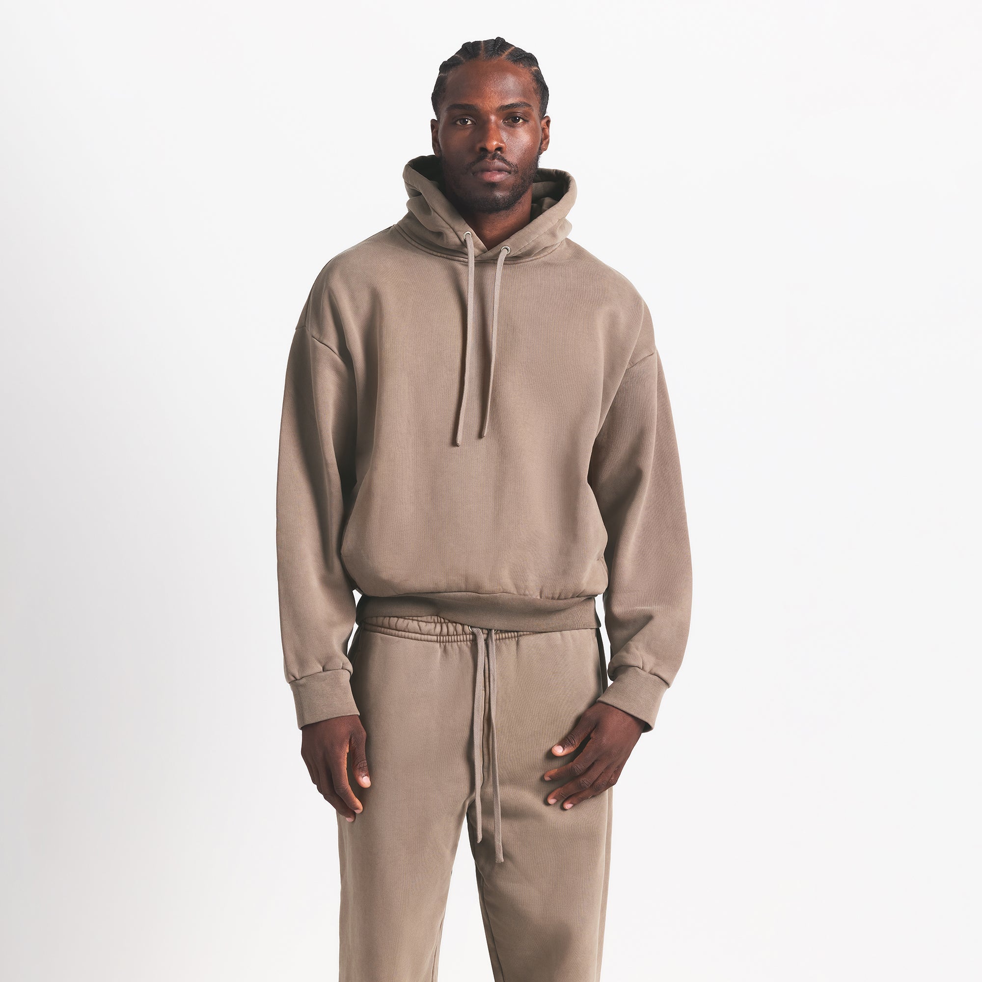 HEAVYWEIGHT FLEECE MENS HOODIE | TRUFFLE