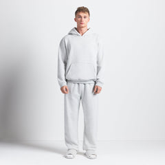 FLEECE LOUNGE MENS RELAXED HOODIE | LIGHT HEATHER GREY