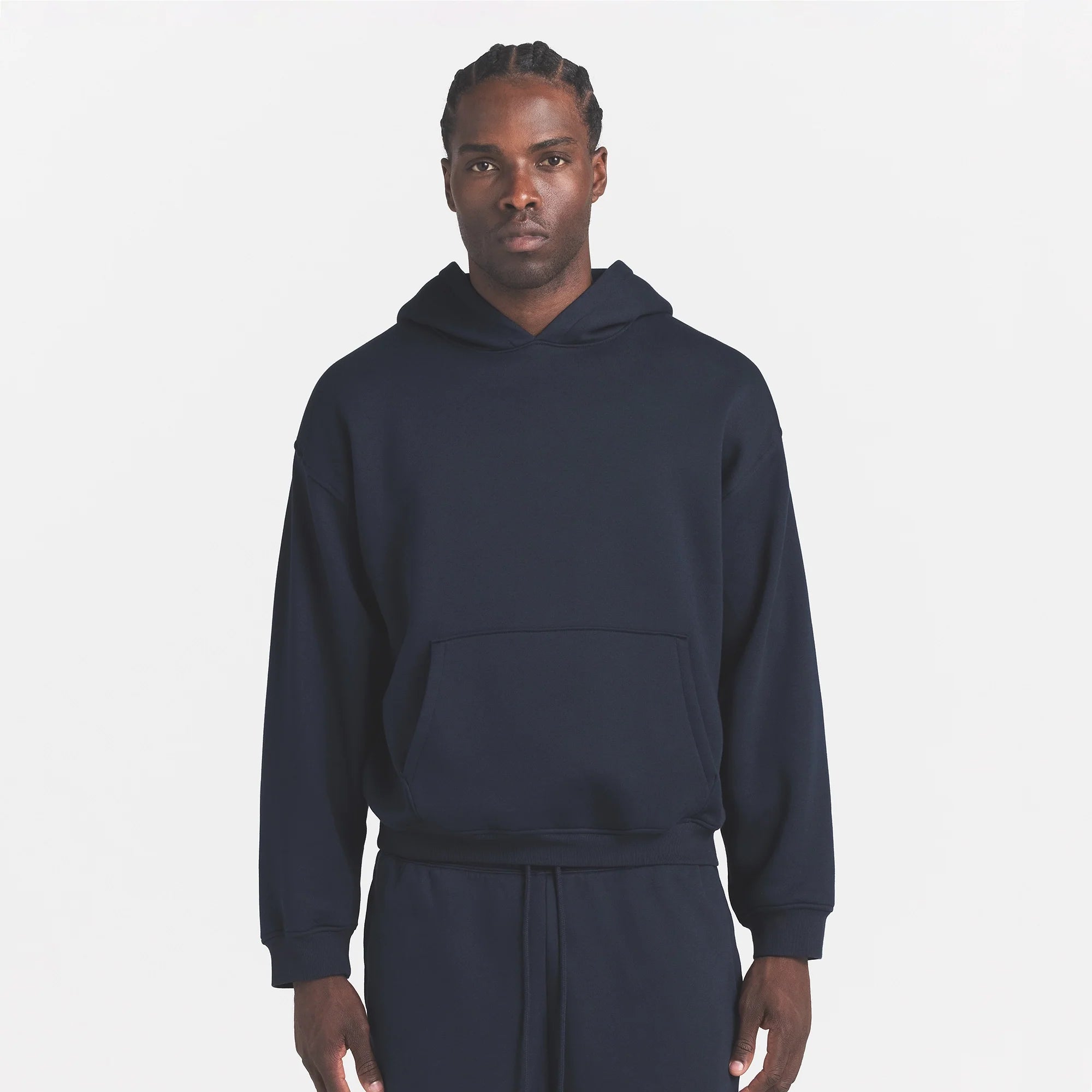 FLEECE LOUNGE MENS RELAXED HOODIE | NAVY