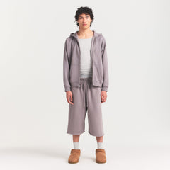 FLEECE LOUNGE MENS RELAXED ZIP UP HOODIE | SHADOW
