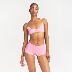 FITS EVERYBODY LACE BOY SHORT | BUBBLE GUM TONAL