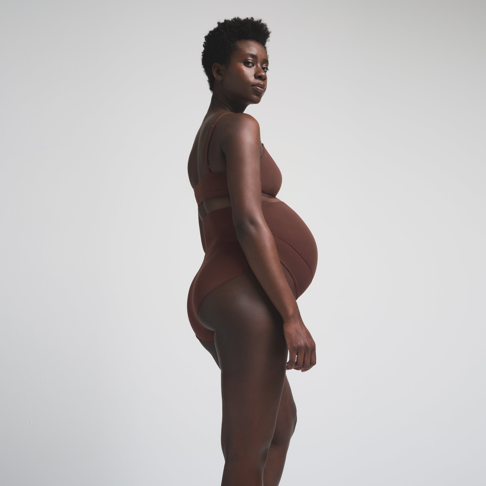 FITS EVERYBODY MATERNITY BANDED HIGH-WAISTED BRIEF | COCOA