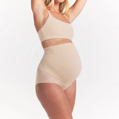 FITS EVERYBODY MATERNITY BANDED HIGH-WAISTED BRIEF | SAND