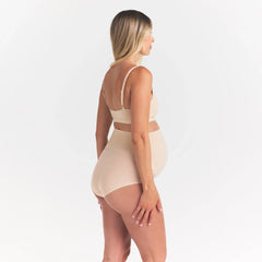 FITS EVERYBODY MATERNITY BANDED HIGH-WAISTED BRIEF | SAND