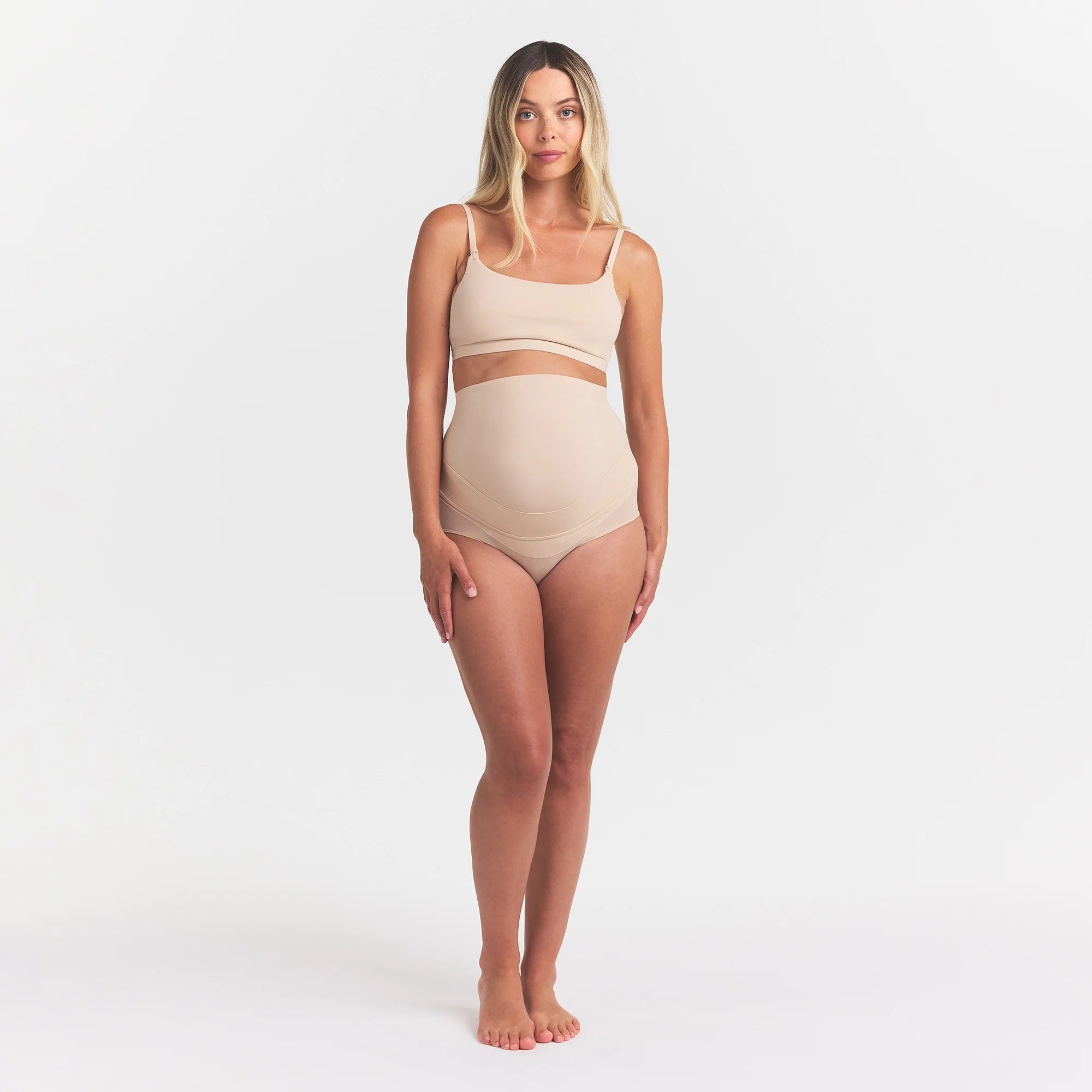 FITS EVERYBODY MATERNITY BANDED HIGH-WAISTED BRIEF | SAND