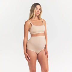 FITS EVERYBODY MATERNITY HIGH-WAISTED BRIEF | SAND