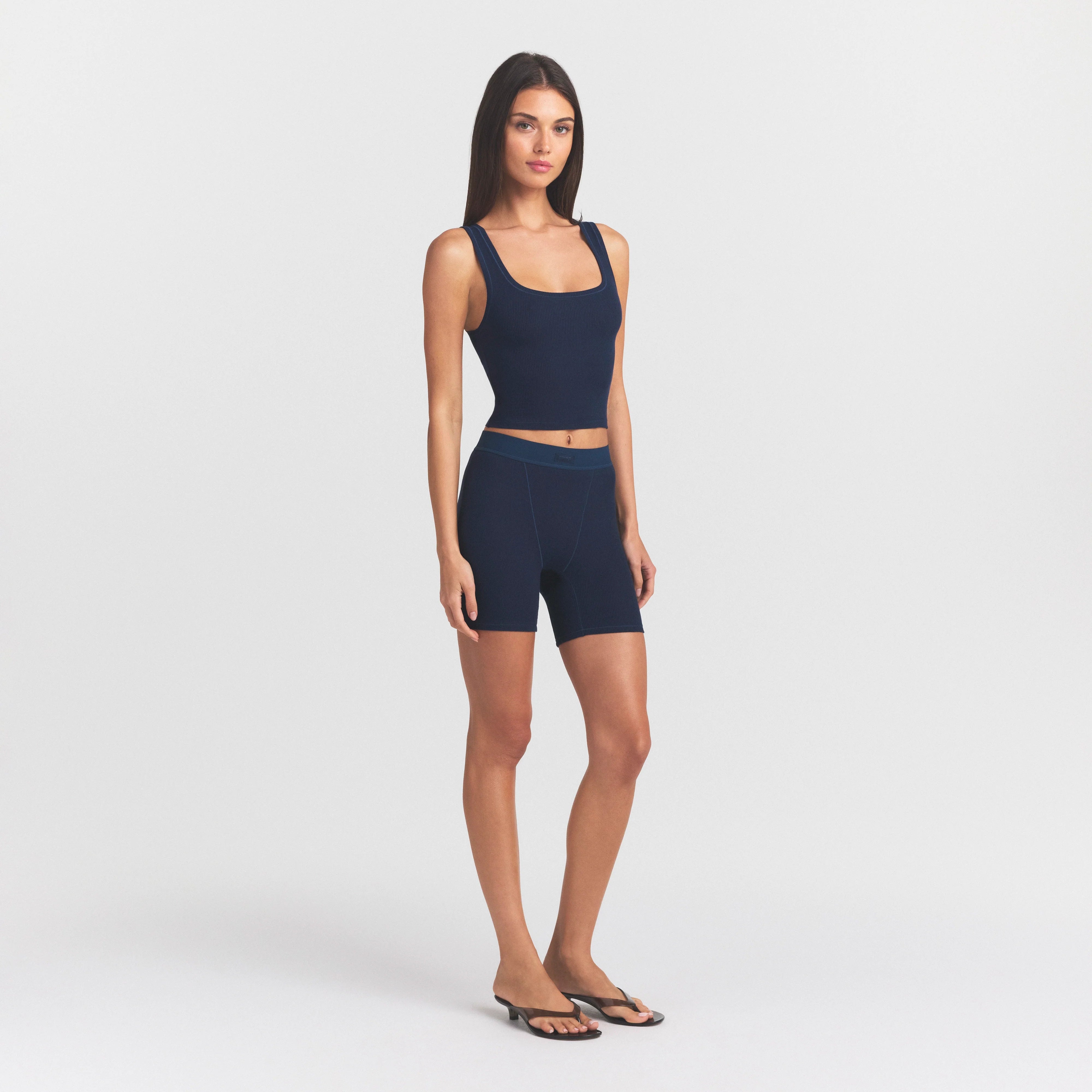 COTTON RIB BOXER | NAVY