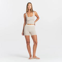 COTTON RIB BOXER | STONE