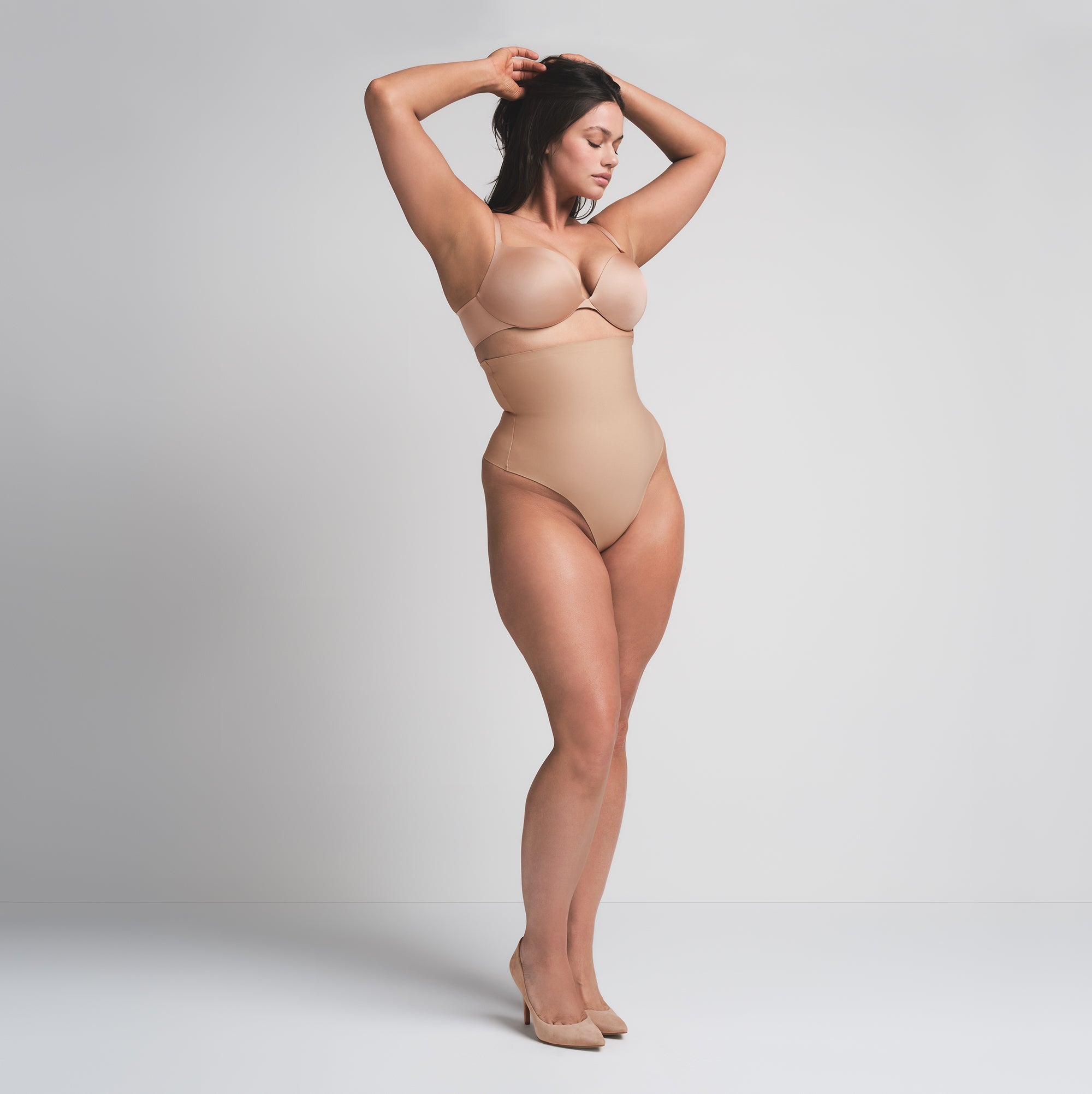SKIMS BODY CORE SCULPT HIGH-WAISTED THONG | CLAY