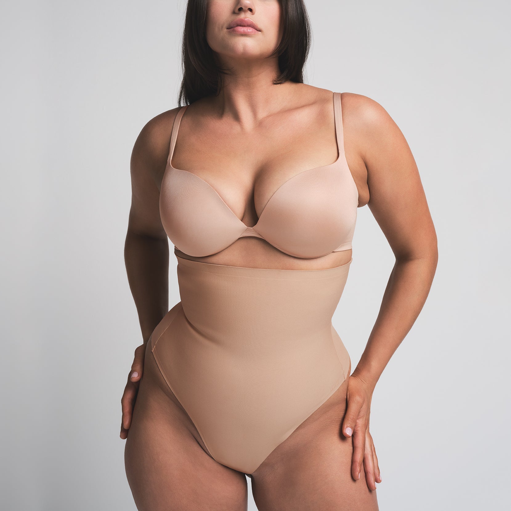 SKIMS BODY CORE SCULPT HIGH-WAISTED THONG | CLAY