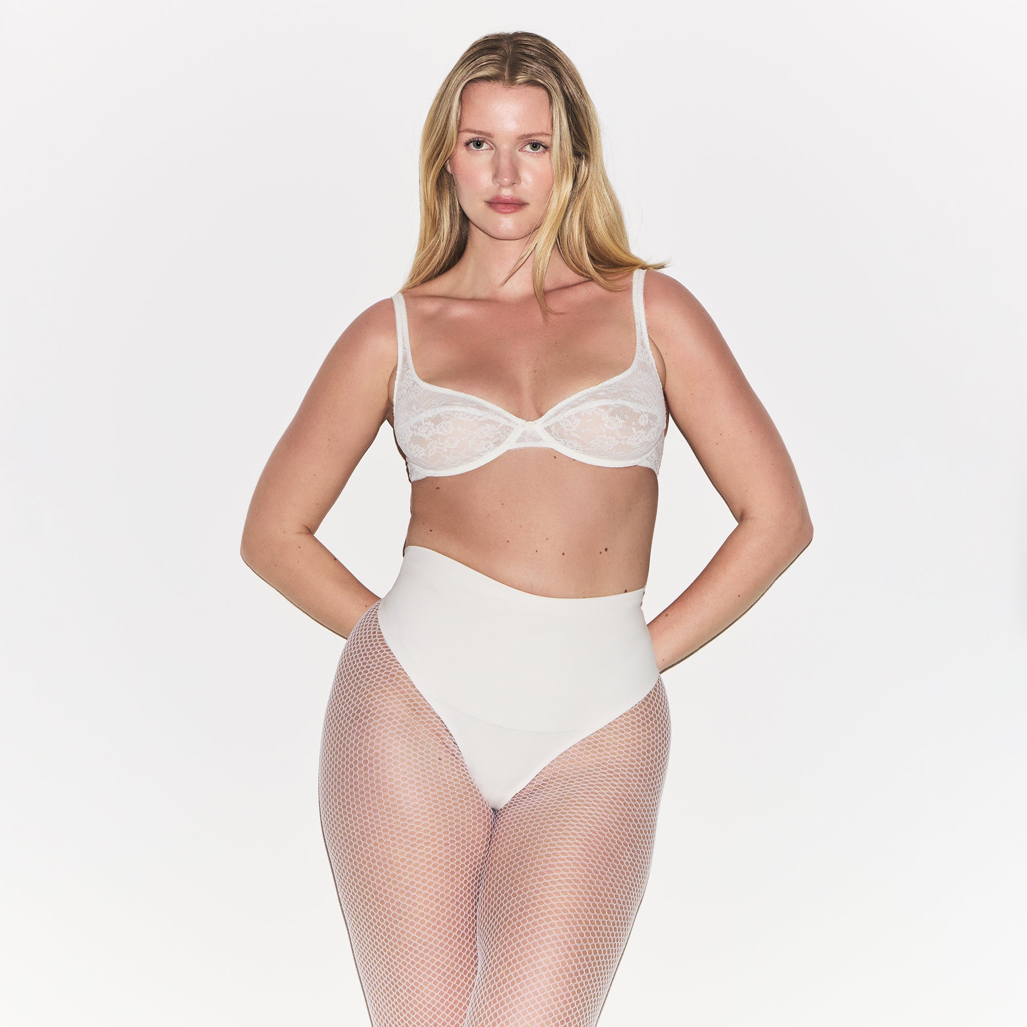 COTTON SHAPEWEAR HIGH-WAISTED THONG | MARBLE