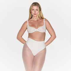 COTTON SHAPEWEAR HIGH-WAISTED THONG | MARBLE