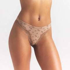 FITS EVERYBODY LACE CHEEKY TANGA 5-PACK | SKETCHED HEARTS MULTI
