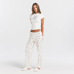 LOGO POINTELLE STRAIGHT LEG PANT | MARBLE TOSSED BUNNY