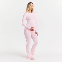 COTTON JERSEY MATERNITY FOLDOVER PANT | CHERRY BLOSSOM