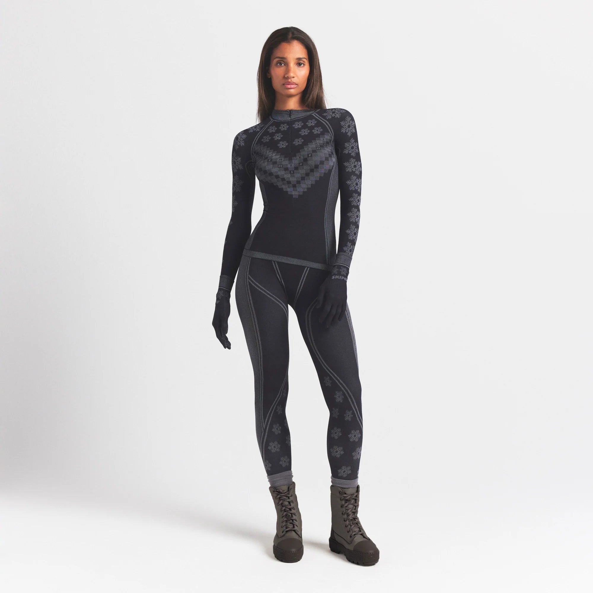 SKIMS FIRST LAYERS LEGGING | OBSIDIAN WINTER FAIR ISLE
