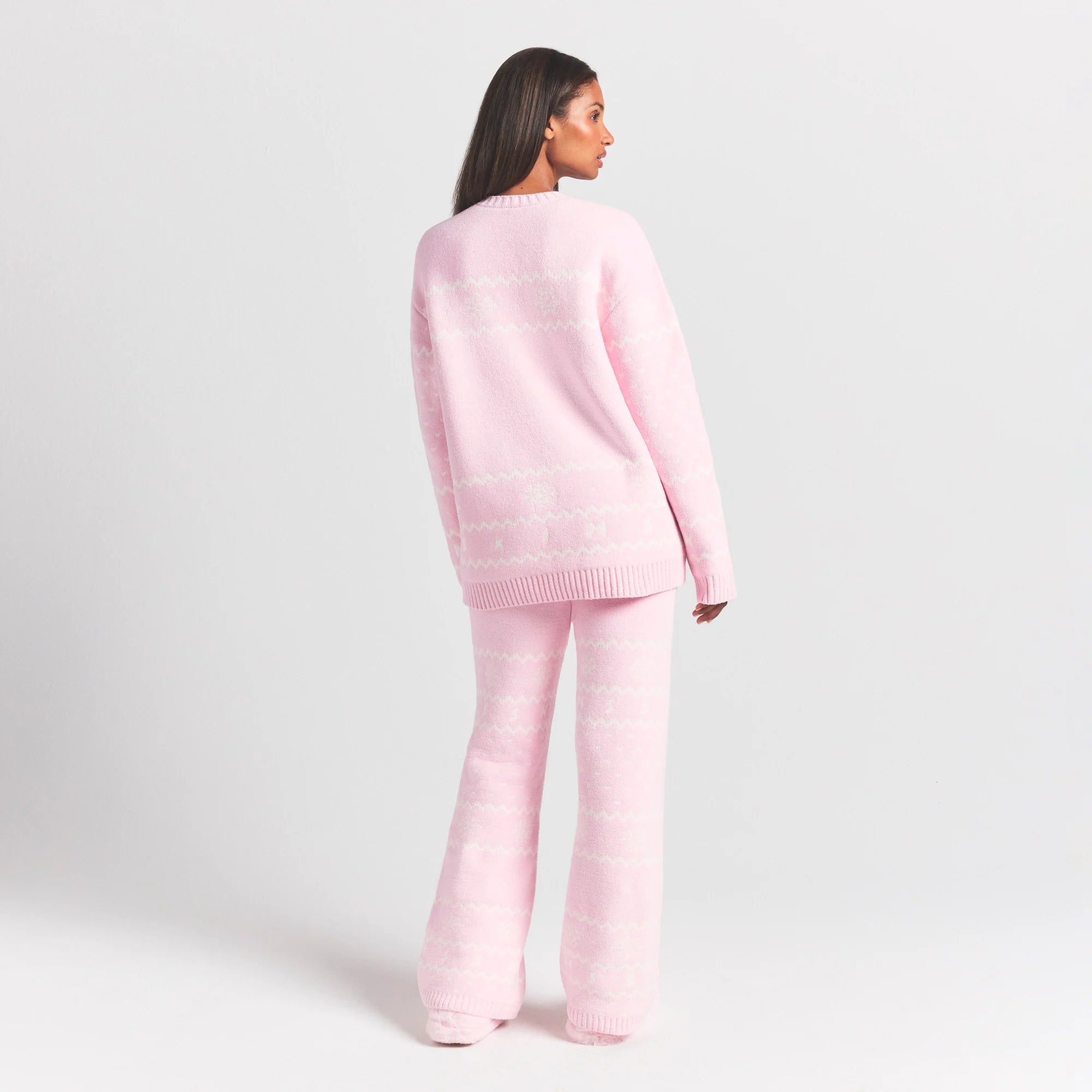 COZY LIGHT PANT | BABY PINK HEART FAIR ISLE