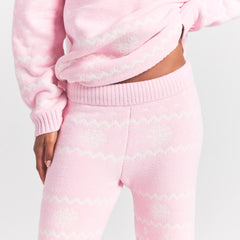 COZY LIGHT PANT | BABY PINK HEART FAIR ISLE