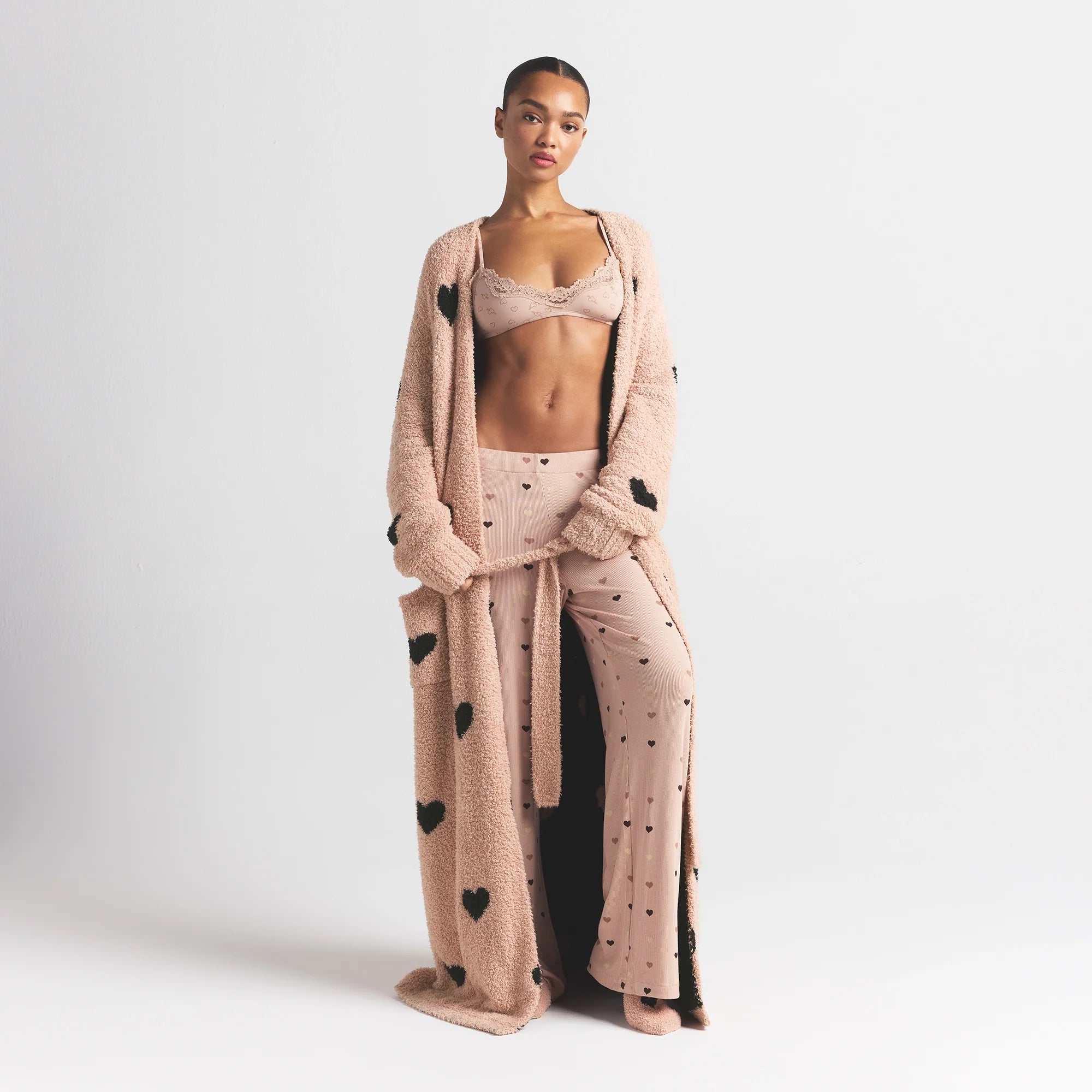COZY KNIT UNISEX ROBE | MICA SPACED HEARTS