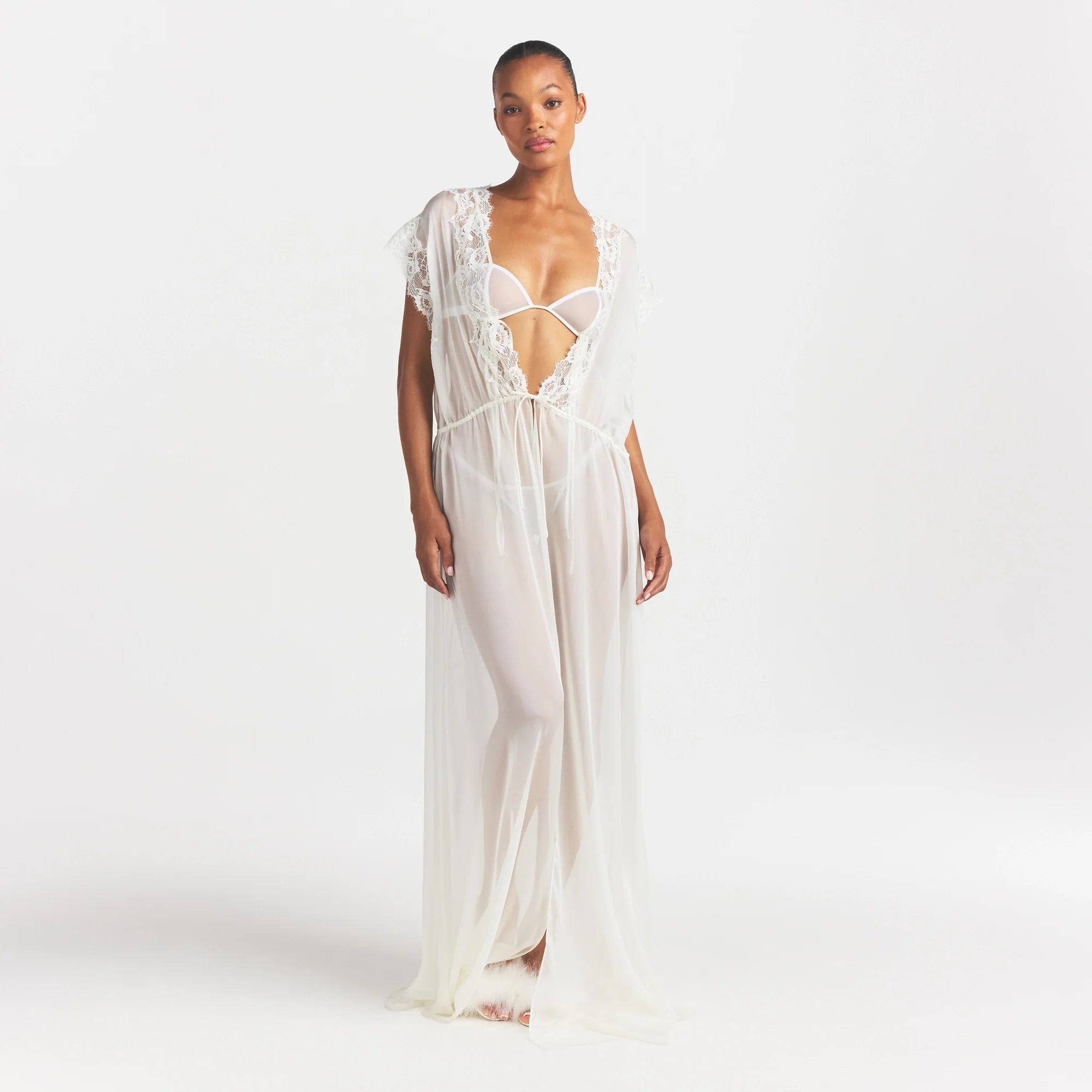 SKIMS ROMANCE LONG ROBE | IVORY