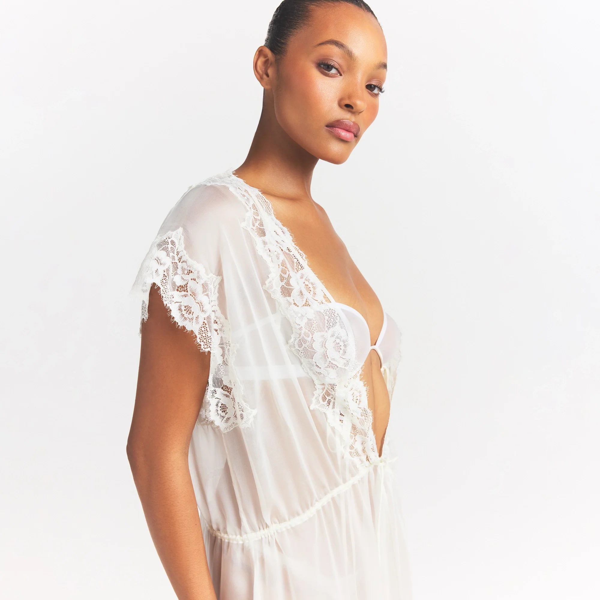 SKIMS ROMANCE LONG ROBE | IVORY