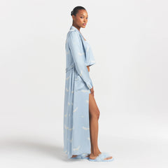 WOVEN SHINE LONG ROBE | AERO WING HEARTS PRINT