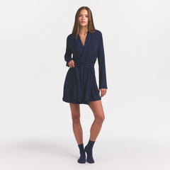 SKIMS SLEEP SHORT ROBE | NAVY