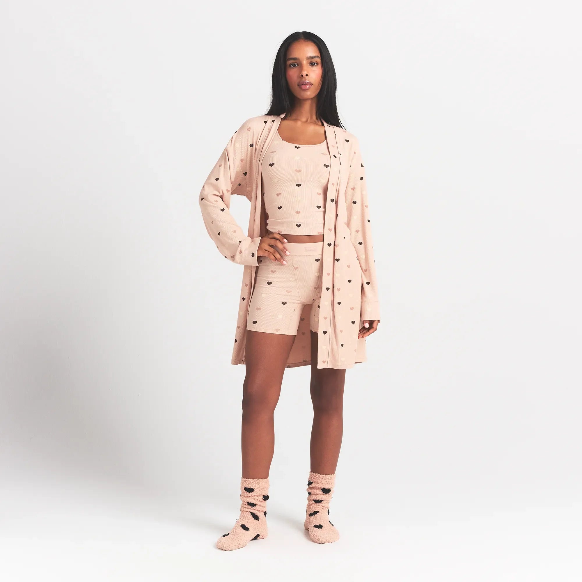 SOFT LOUNGE ROBE | MICA MINI HEART HALFDROP
