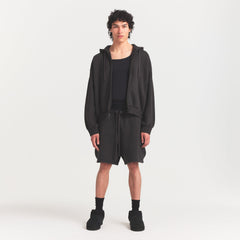 HEAVYWEIGHT FLEECE MENS CARGO SHORT | WASHED ONYX
