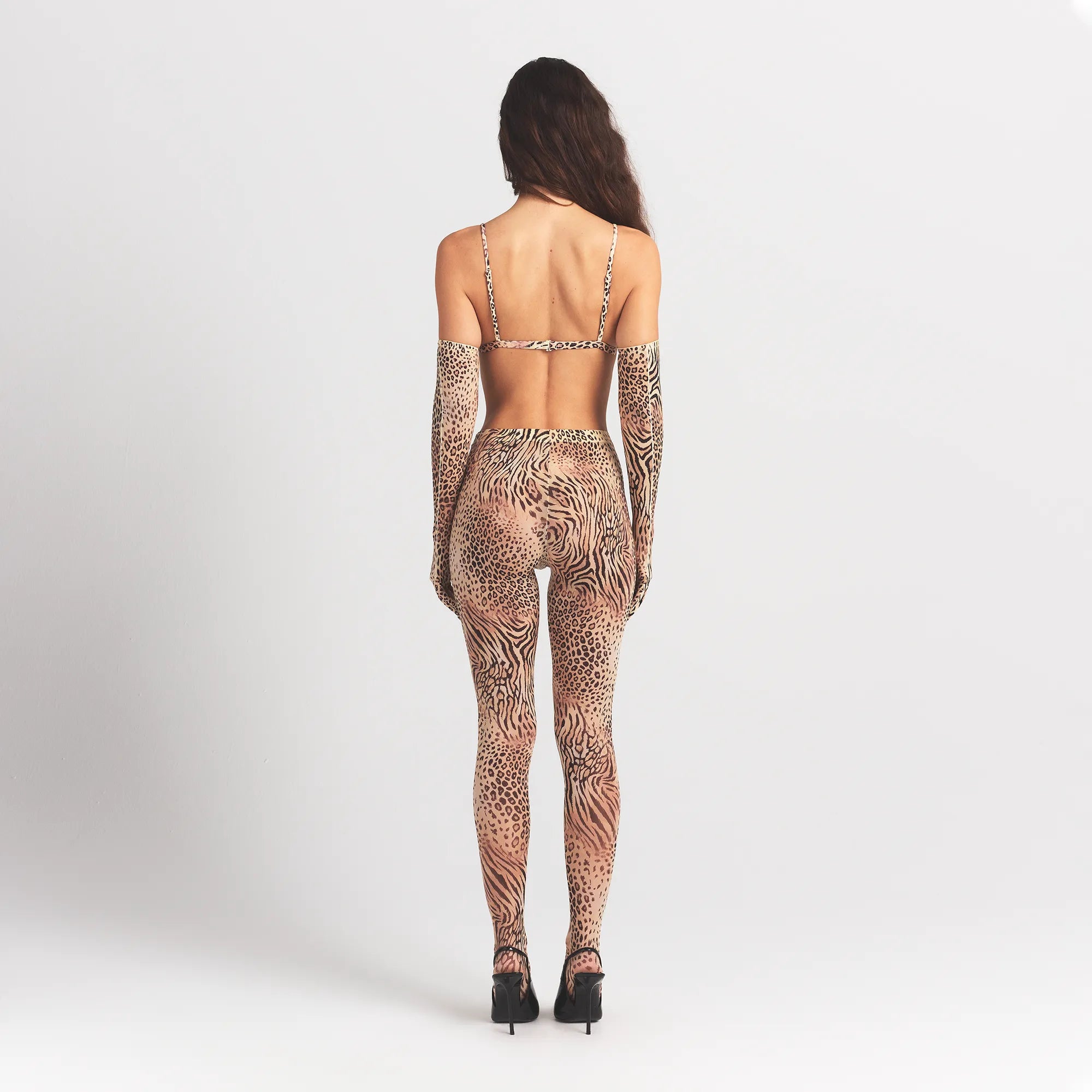 MILKY SHEER FOOTED LEGGING | SAND MULTI ANIMAL