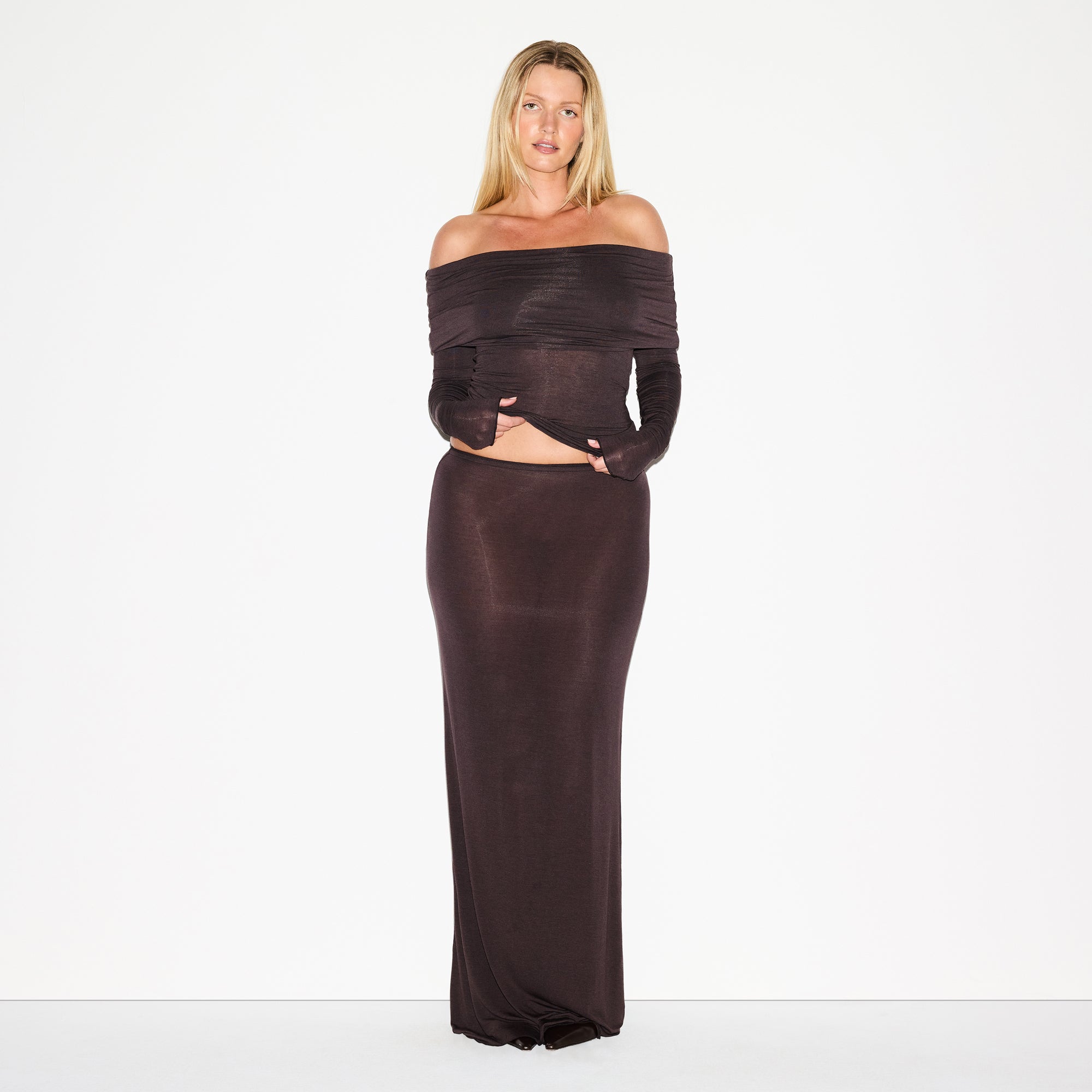 SHEER MODAL LONG SKIRT | PHOENIX