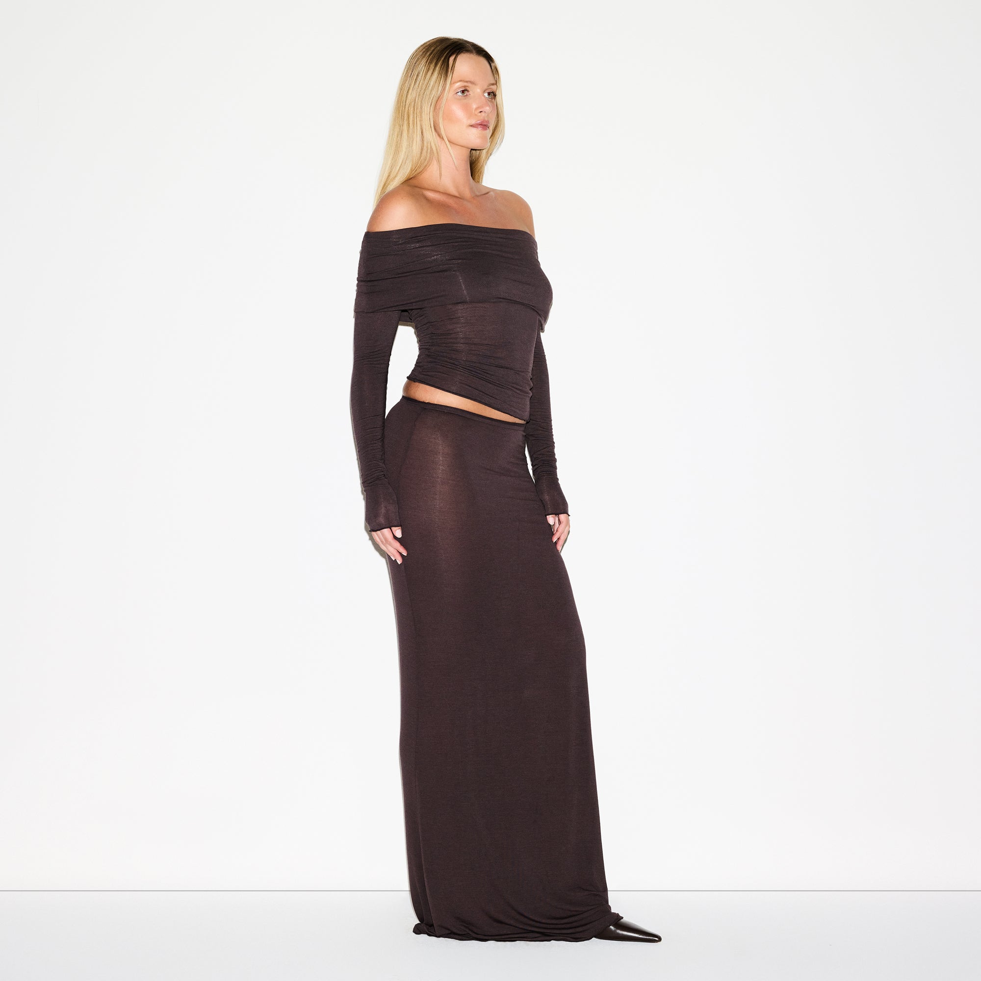 SHEER MODAL LONG SKIRT | PHOENIX