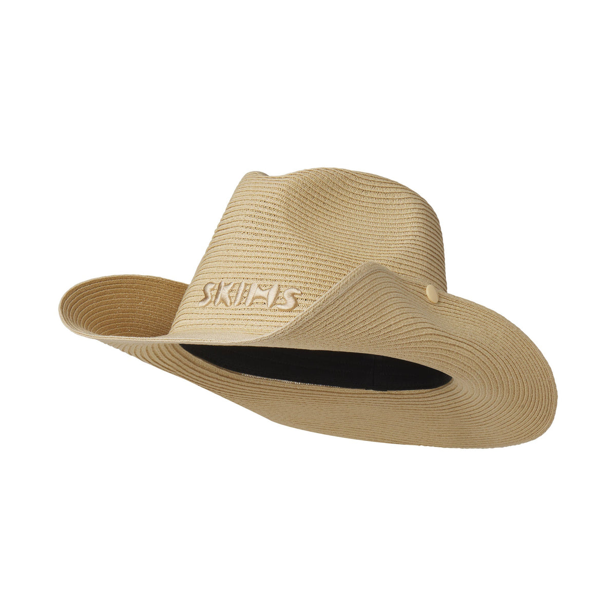 SKIMS ACCESSORIES WOVEN SIDE SNAP HAT | NATURAL RAFFIA