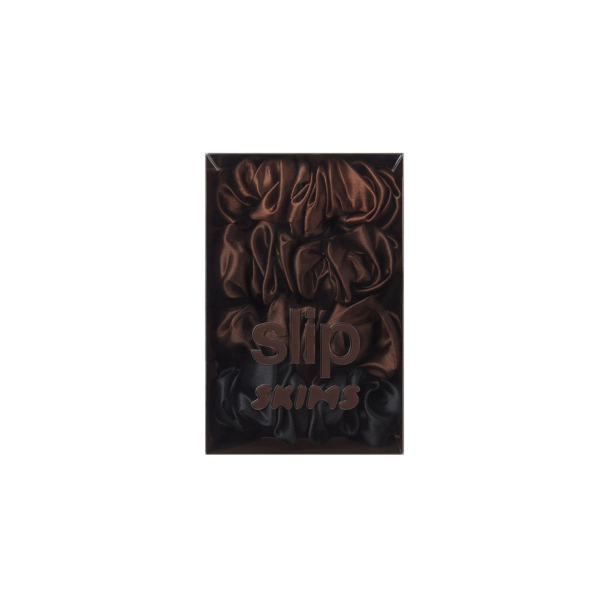 SLIP X SKIMS PURE SILK LARGE SCRUNCHIES 4-PACK | DEEP