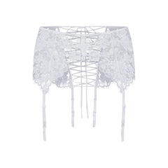 SKIMS LACE GARTER SKIRT | SNOW