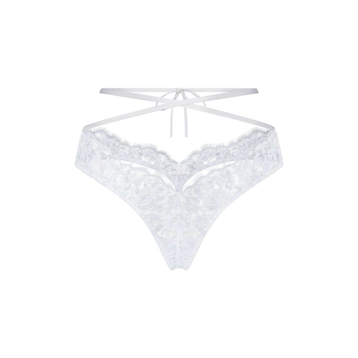 SKIMS LACE BUTTERFLY THONG | SNOW