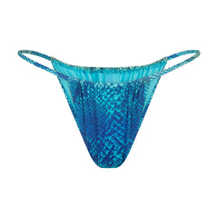 SIGNATURE SWIM STRING BIKINI BOTTOM | AQUA OMBRE SNAKE