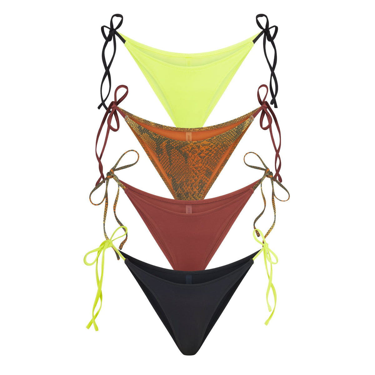 SIGNATURE SWIM DIPPED TIE BIKINI BOTTOM 4-PACK | OMBRE SNAKE MULTI