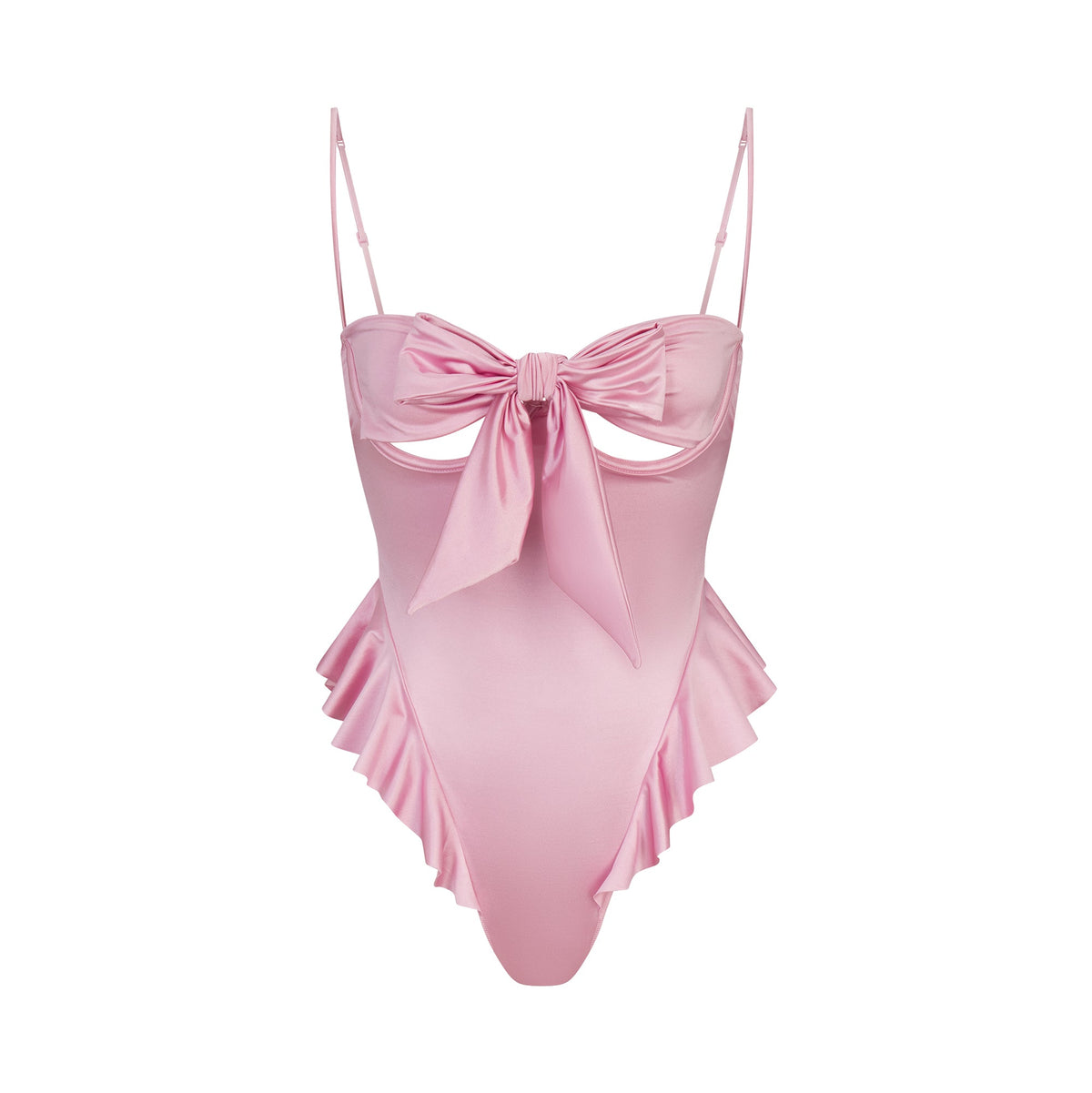 STRETCH SATIN TIE FRONT TEDDY | HALITE
