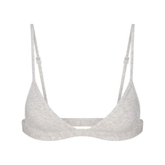 EVERYDAY COTTON TRIANGLE BRALETTE | LIGHT HEATHER GREY