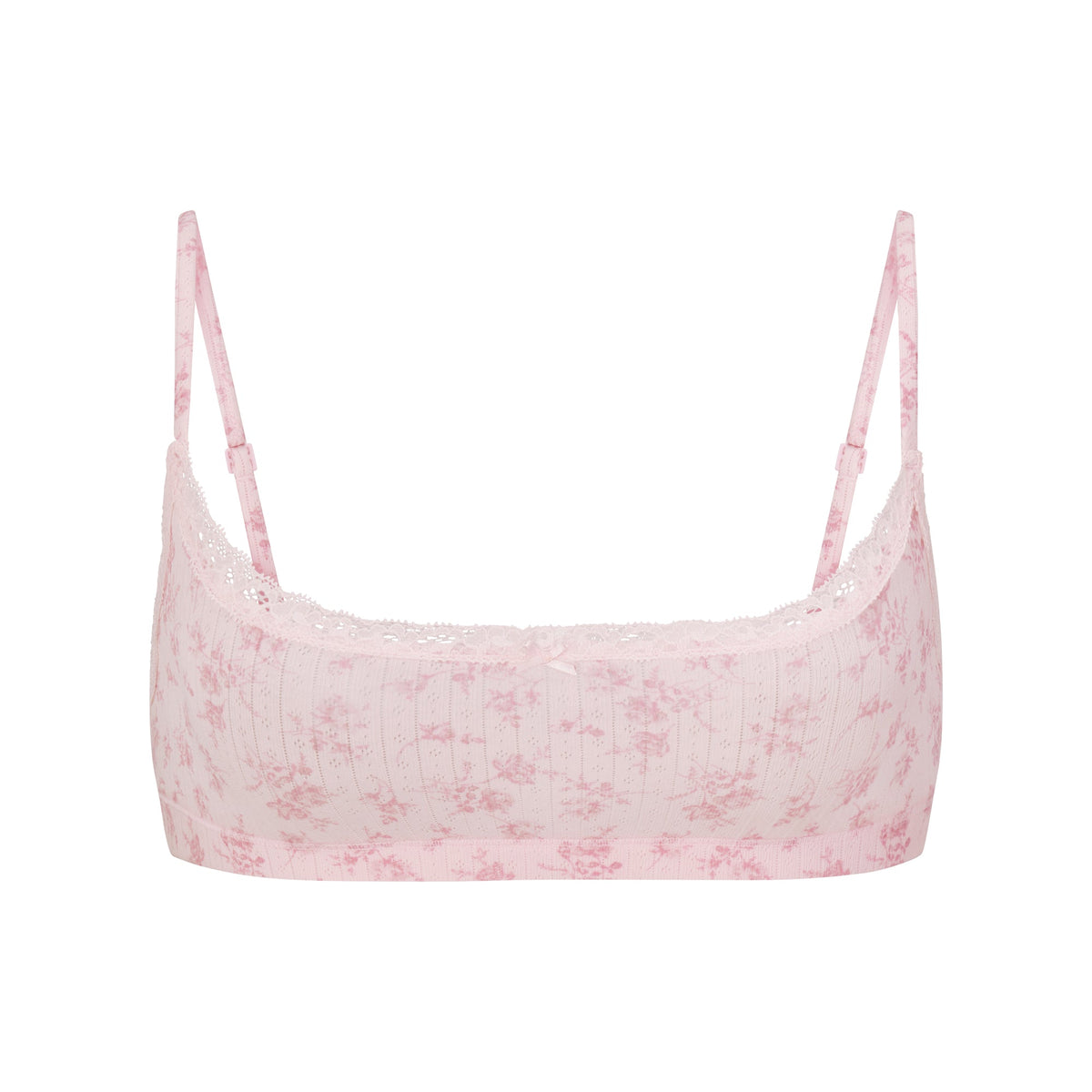 LIGHTWEIGHT COTTON POINTELLE SCOOP BRALETTE | BLOOM DAINTY FLORAL