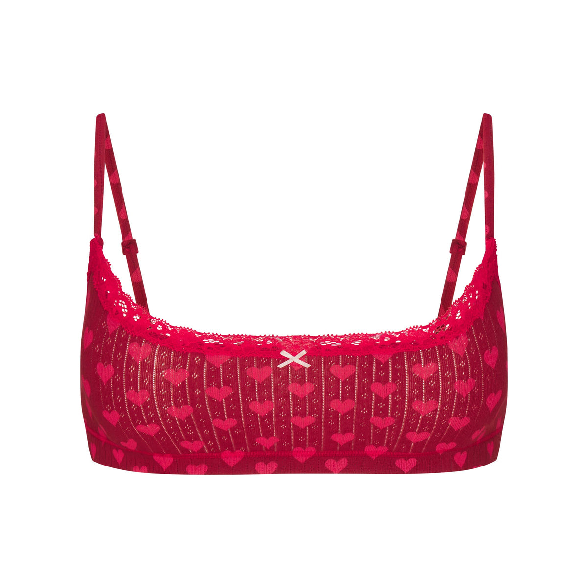 LIGHTWEIGHT COTTON POINTELLE SCOOP BRALETTE | BRICK HEART HALFDROP