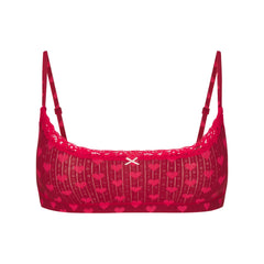 LIGHTWEIGHT COTTON POINTELLE SCOOP BRALETTE | BRICK HEART HALFDROP