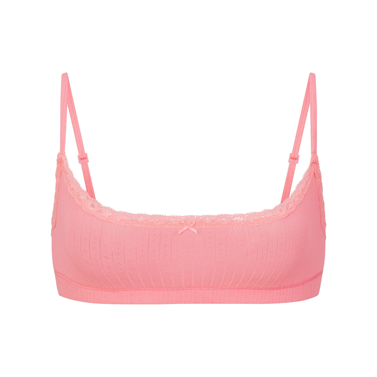 LIGHTWEIGHT COTTON POINTELLE SCOOP BRALETTE | MELON TONAL